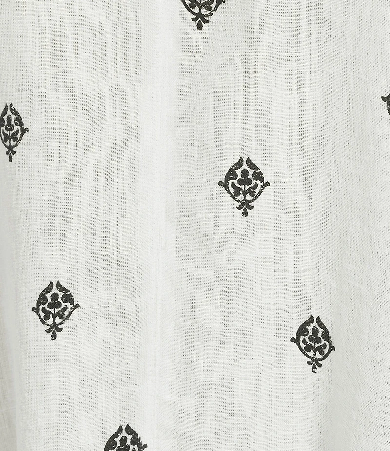 Westbound Distressed Foulard 3/4 Sleeve V-Neck Top