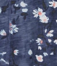 Westbound Dusty Daisy Print Short Sleeve V-Neck Top