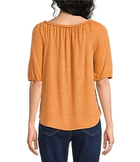 Westbound Elbow Sleeve Crew Neck Knit Top