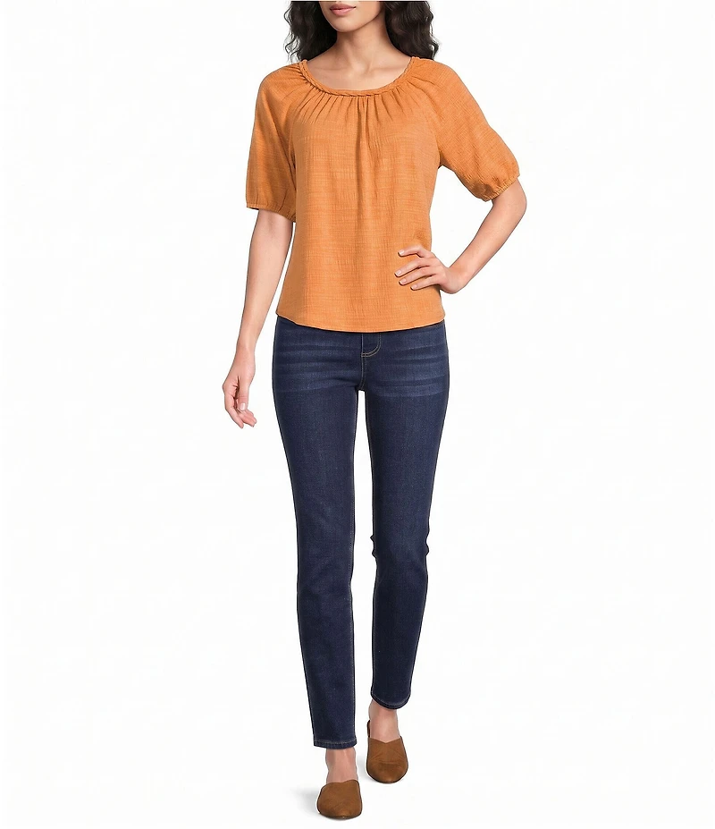 Westbound Elbow Sleeve Crew Neck Knit Top