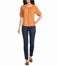 Westbound Elbow Sleeve Crew Neck Knit Top