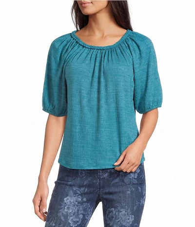 Westbound Elbow Sleeve Crew Neck Knit Top