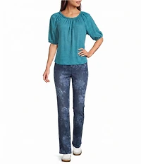 Westbound Elbow Sleeve Crew Neck Knit Top