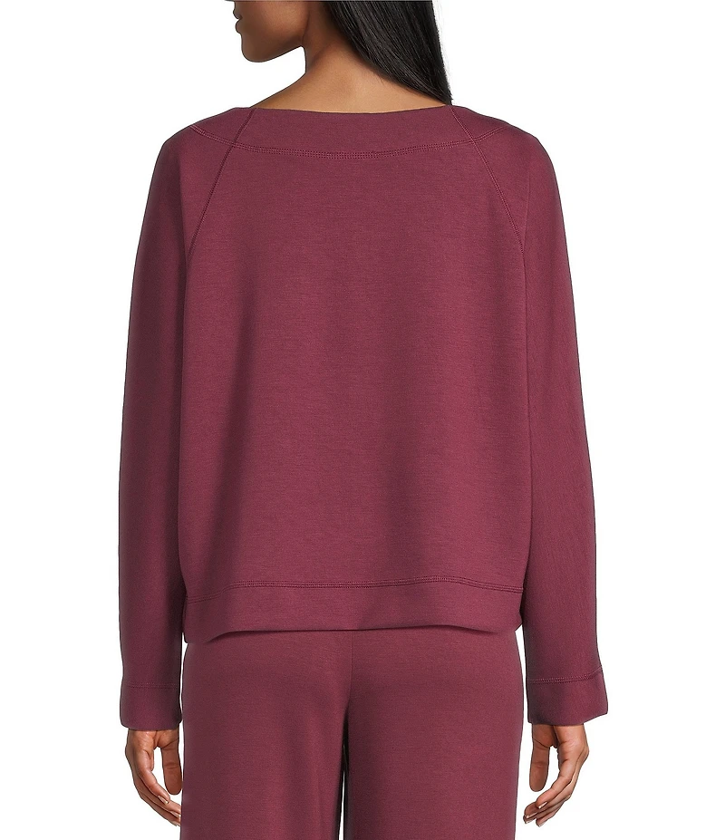 Westbound Long Sleeve Crew Neck Seamed Knit Top