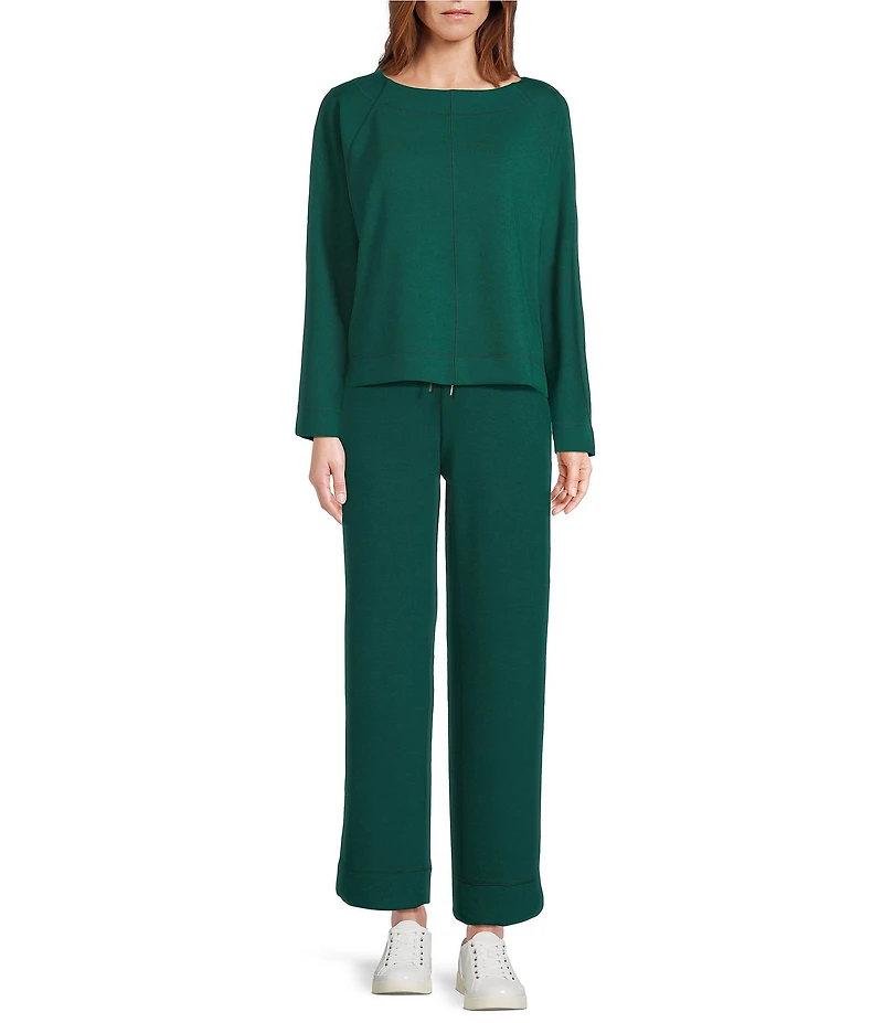 Westbound Long Sleeve Crew Neck Seamed Knit Top