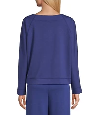 Westbound Long Sleeve Crew Neck Seamed Knit Top