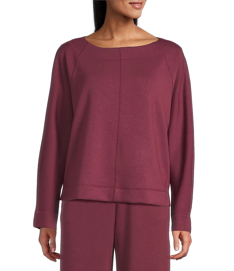 Westbound Long Sleeve Crew Neck Seamed Knit Top