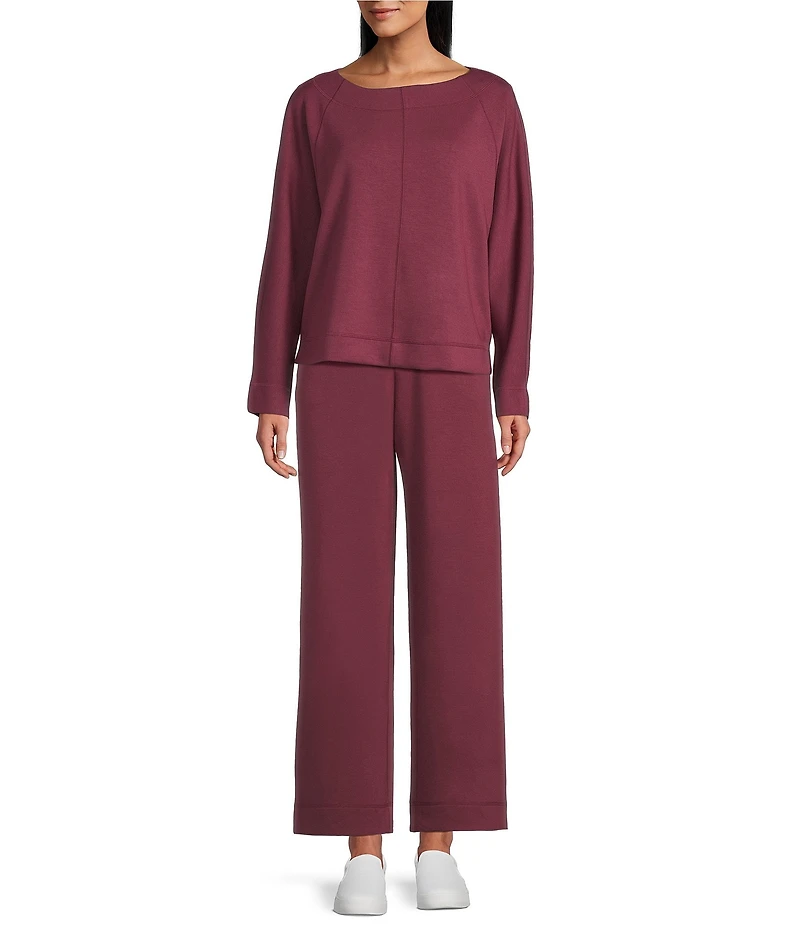Westbound Long Sleeve Crew Neck Seamed Knit Top