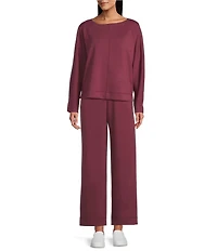 Westbound Long Sleeve Crew Neck Seamed Knit Top