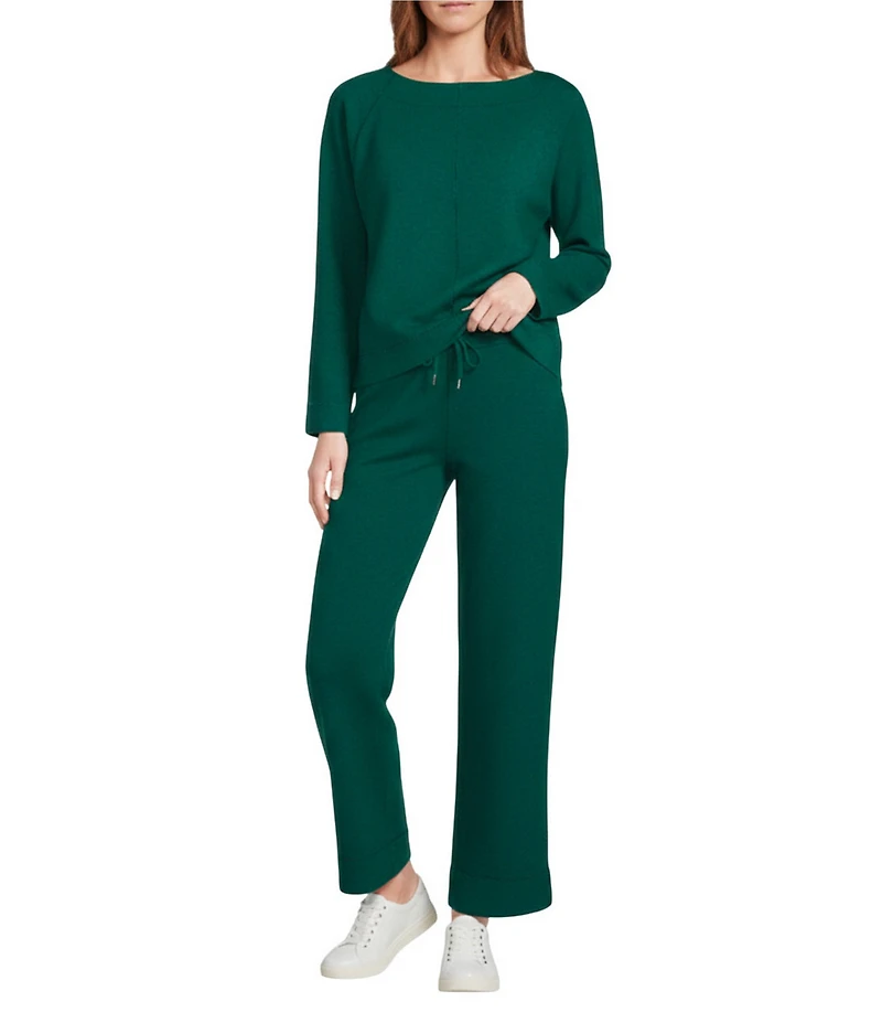 Westbound Coordinating Long Sleeve Crew Neck Seamed Knit Top