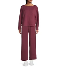 Westbound Coordinating Long Sleeve Crew Neck Seamed Knit Top