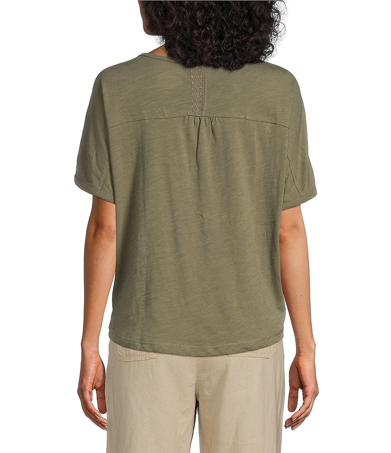 Westbound Embroidered Knit Short Sleeve Top