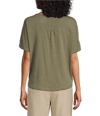 Westbound Embroidered Knit Short Sleeve Top