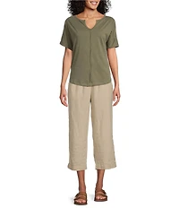 Westbound Embroidered Knit Short Sleeve Top
