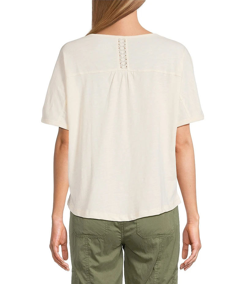 Westbound Embroidered Knit Short Sleeve Top