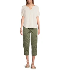 Westbound Embroidered Knit Short Sleeve Top