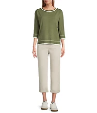 Westbound Heather Long Sleeve Crew Neck Sweater