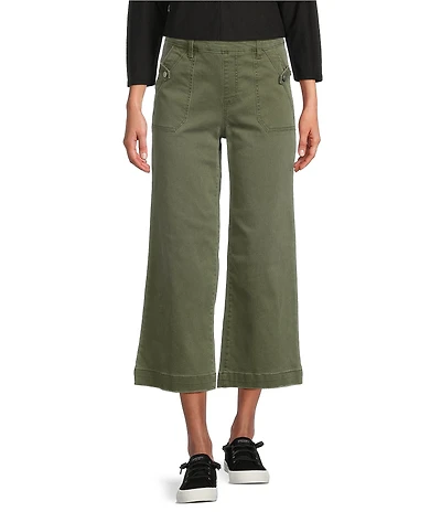 Westbound High Rise Patch Pocket Cropped Wide Leg Pull-On Pants