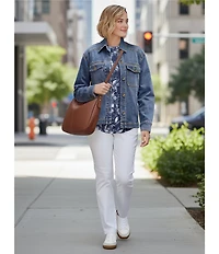 Westbound High Rise Patch Pocket Straight Leg Pull-On Pants