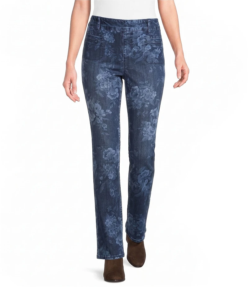 Westbound High Rise Patch Pocket Straight Leg Pull-On Pants