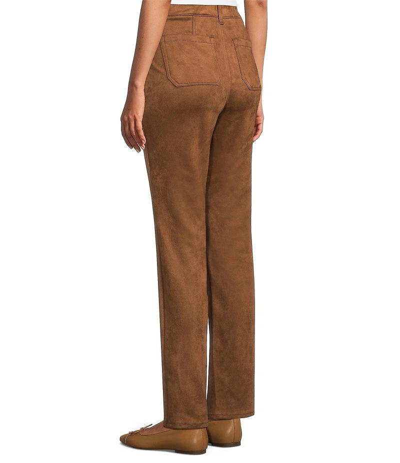 Westbound High Rise Patch Pocket Cotton Blend Straight Leg Pull-On Pants