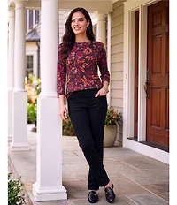 Westbound High Rise Patch Pocket Straight Leg Full Length Pull-On Pants