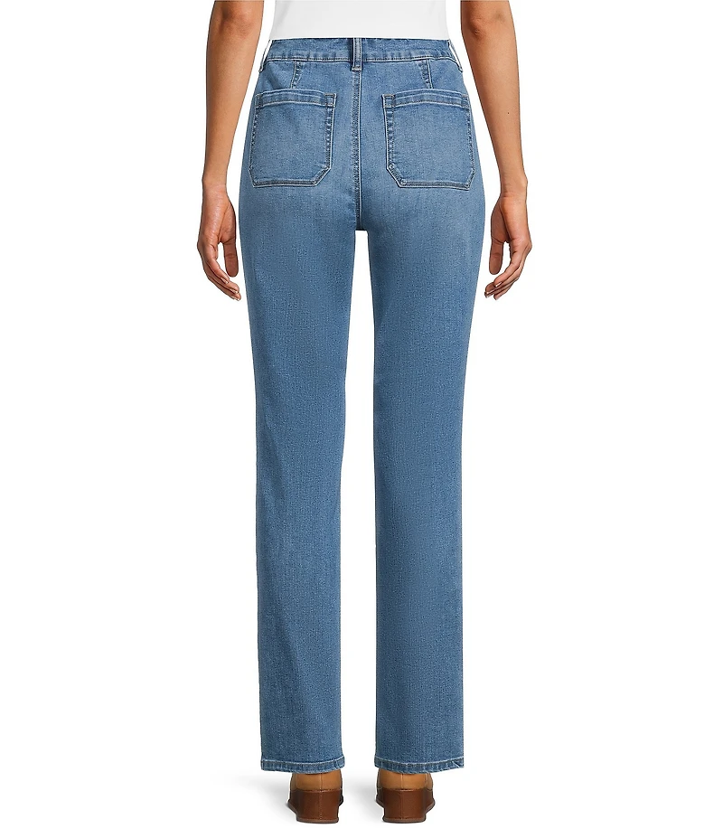 Westbound High Rise Patch Pocket Straight Leg Pull-On Pants