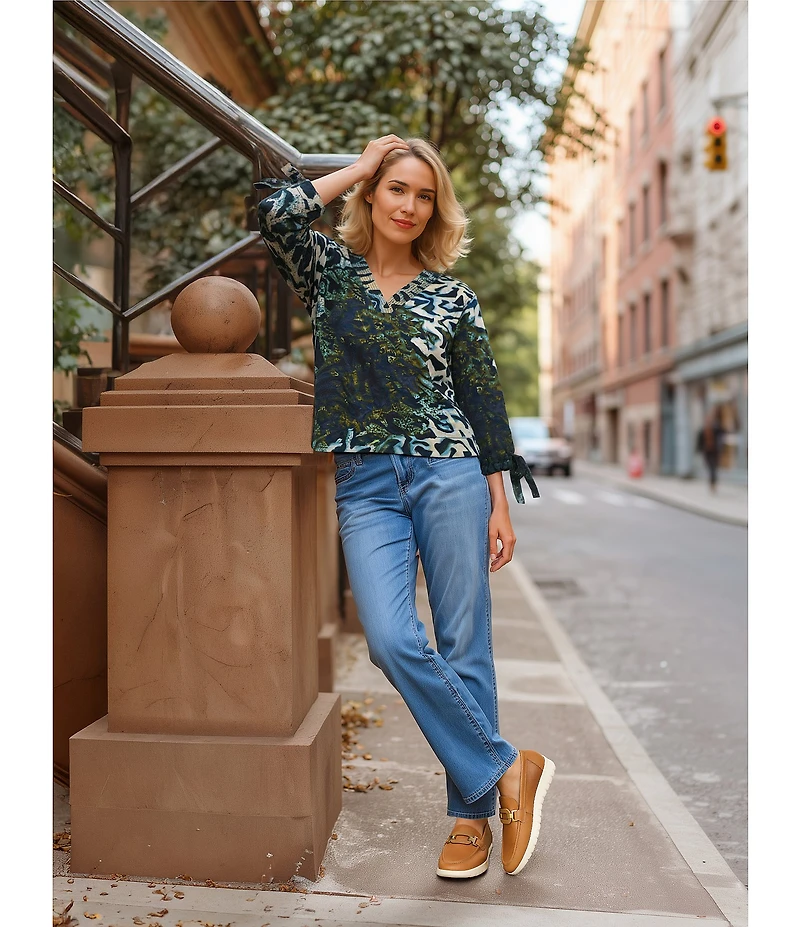 Westbound High Rise Patch Pocket Straight Leg Pull-On Pants