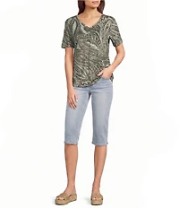 Westbound High Rise Pull On Crop Capri Pants