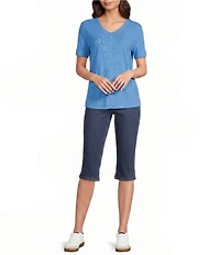 Westbound High Rise Pull On Crop Capri Pants