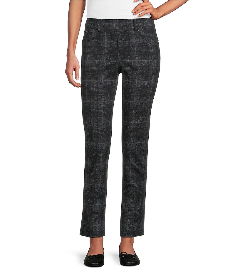 Westbound Plaid Print High Rise Pull-On Skinny Pants