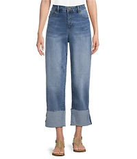 Westbound Cropped High Rise Wide Cuff Straight Leg Jeans