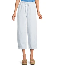 Westbound High Rise Tie Waist Barrel Leg Crop Pant