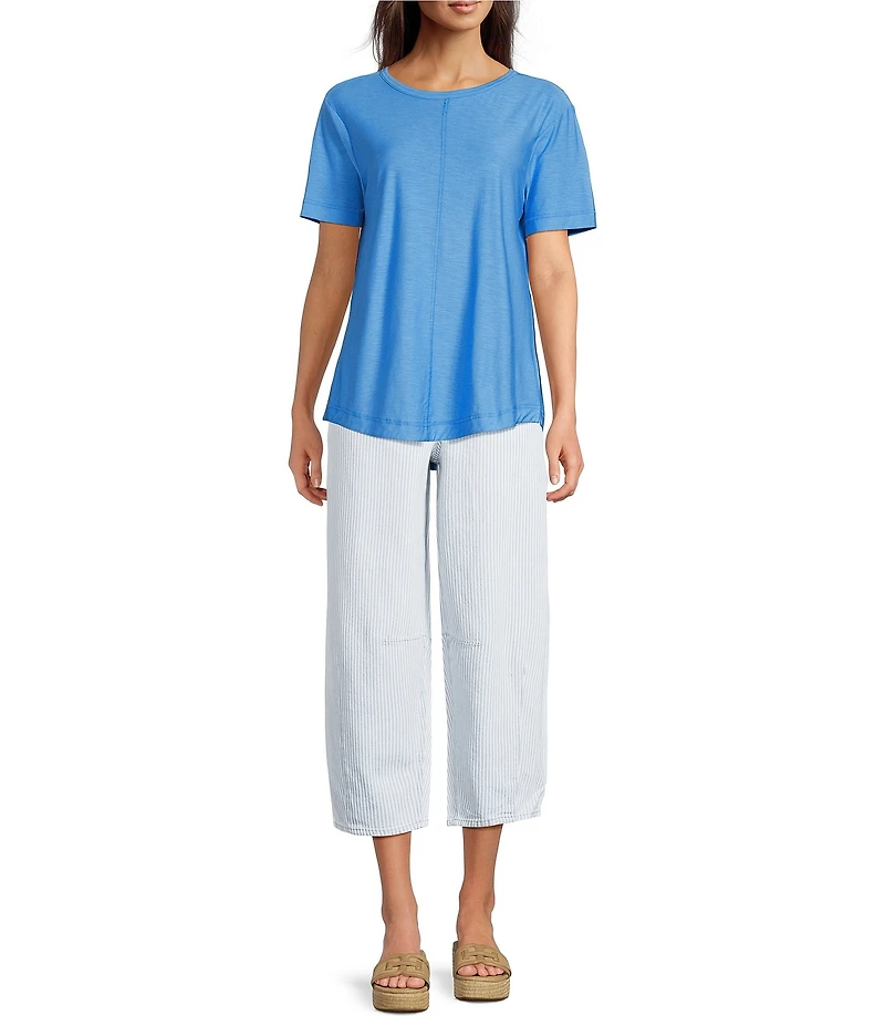 Westbound High Rise Tie Waist Barrel Leg Crop Pant