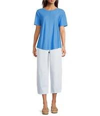 Westbound High Rise Tie Waist Barrel Leg Crop Pant