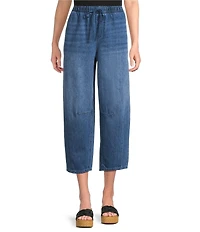 Westbound High Rise Tie Waist Barrel Leg Crop Pants