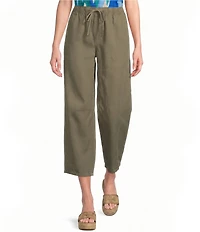 Westbound High Rise Tie Waist Barrel Leg Crop Pants
