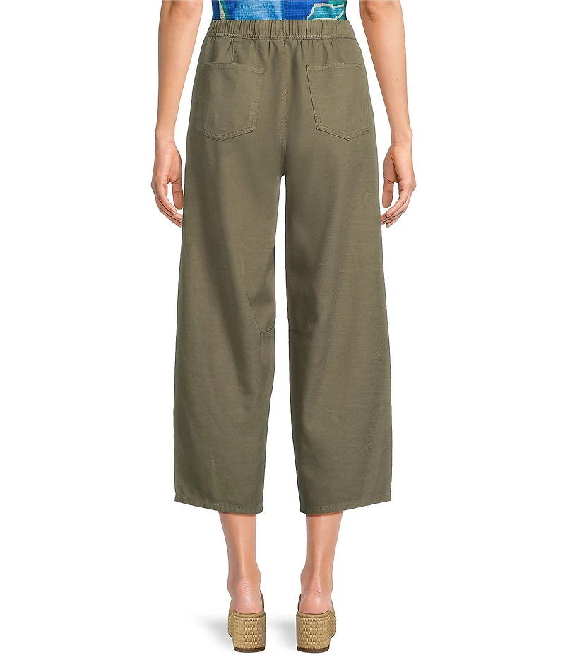 Westbound High Rise Tie Waist Barrel Leg Crop Pants