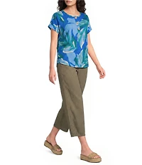 Westbound High Rise Tie Waist Barrel Leg Crop Pants