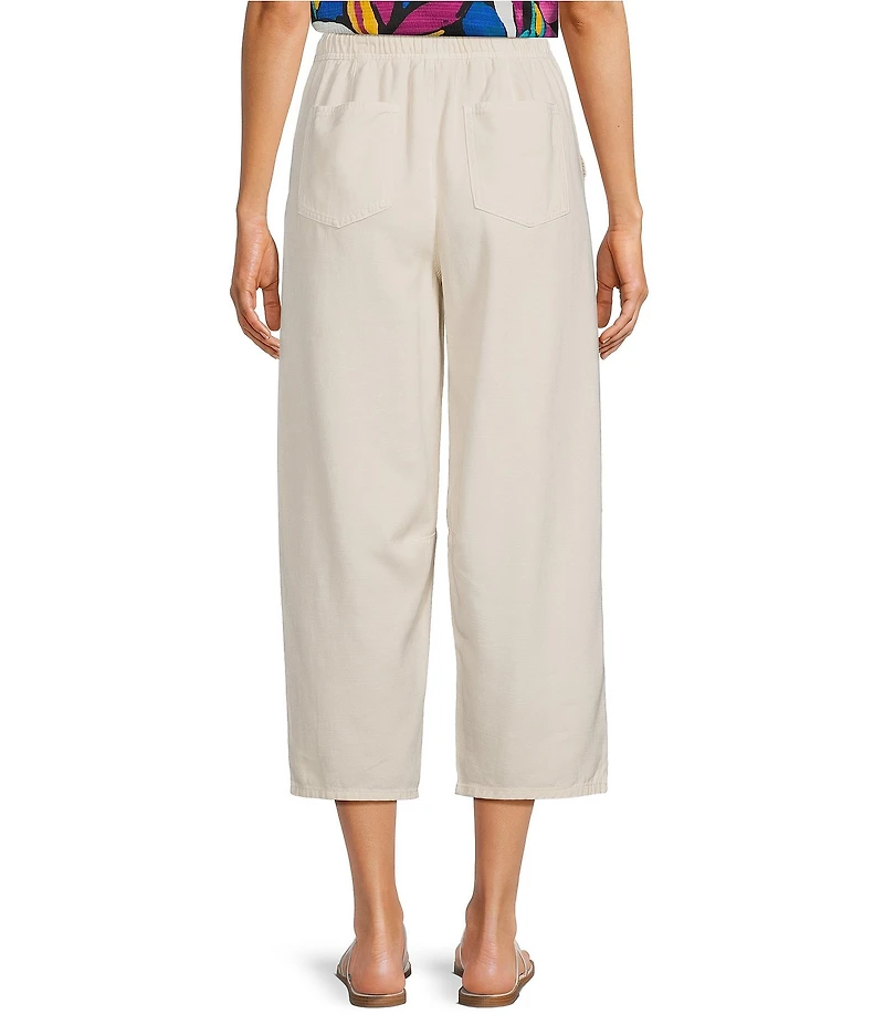 Westbound High Rise Tie Waist Barrel Leg Crop Pants