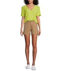 Westbound High Rise Utility Pocket Cuffed Shorts