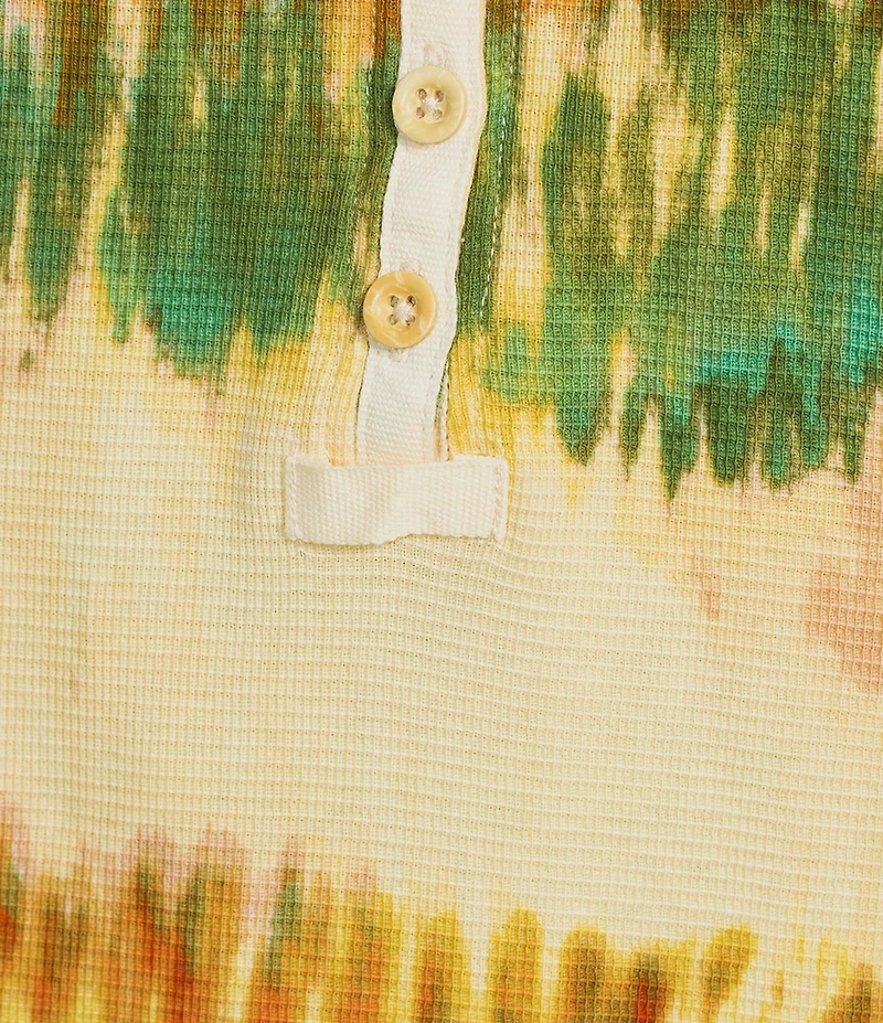 Westbound Knit Dark Cream Autumn Sun 3/4 Sleeve Henley Top