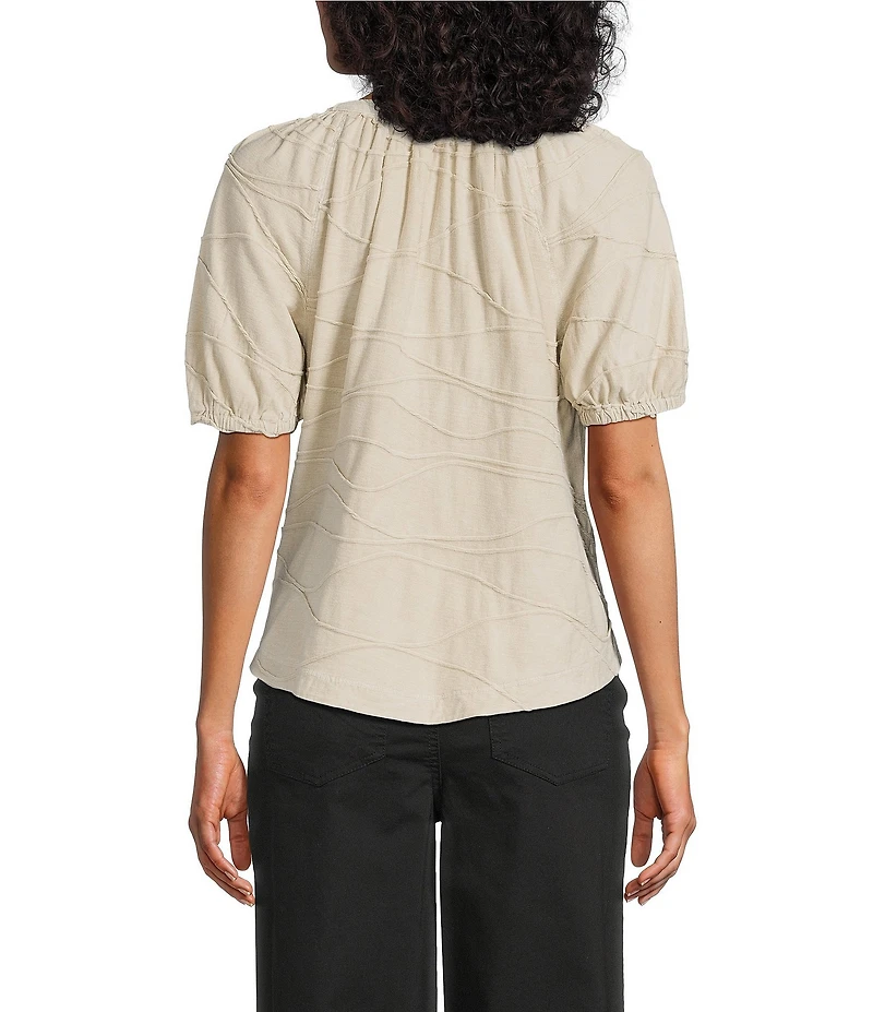 Westbound Knit Elbow Sleeve Henley Top