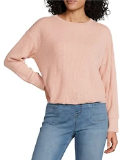 Westbound Knit Long Sleeve Crew Neck Bubble Top