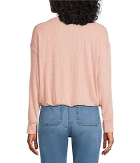 Westbound Knit Long Sleeve Crew Neck Bubble Top