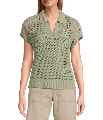 Westbound Knit Short Sleeve Polo Top