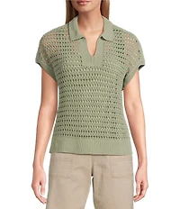 Westbound Knit Short Sleeve Polo Top