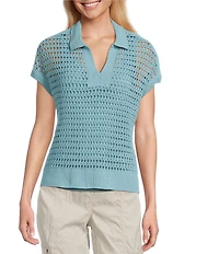 Westbound Knit Short Sleeve Polo Top