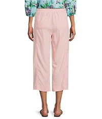 Westbound Linen Blend Flat Front Pull-On Crop Pants
