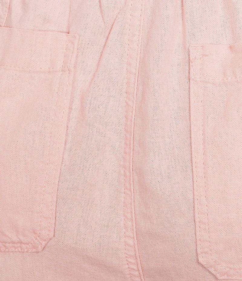 Westbound Linen Blend Flat Front Pull-On Crop Pants